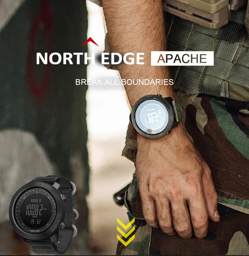 Relógio Esportivo Completo NORTH EDGE APACHE 3: Para Aventureiros Modernos