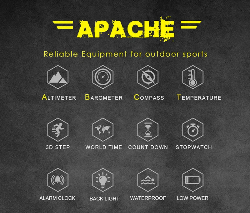 Relógio Esportivo Completo NORTH EDGE APACHE 3: Para Aventureiros Modernos