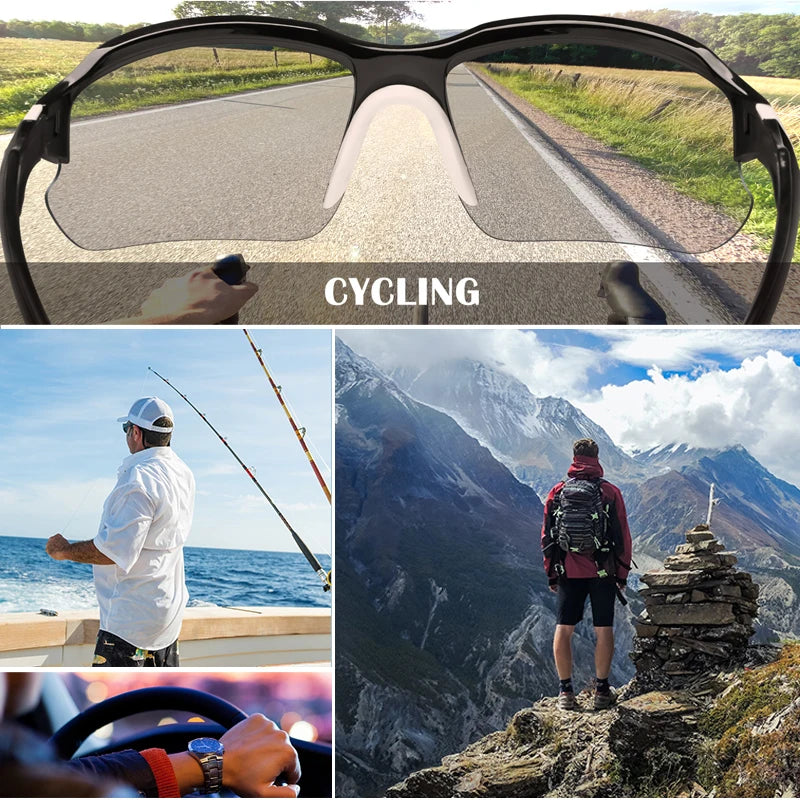 Óculos de sol polarizados esportivos da moda para homens e mulheres, ciclismo, corrida, pesca, óculos de sol leves para atividades ao ar livre