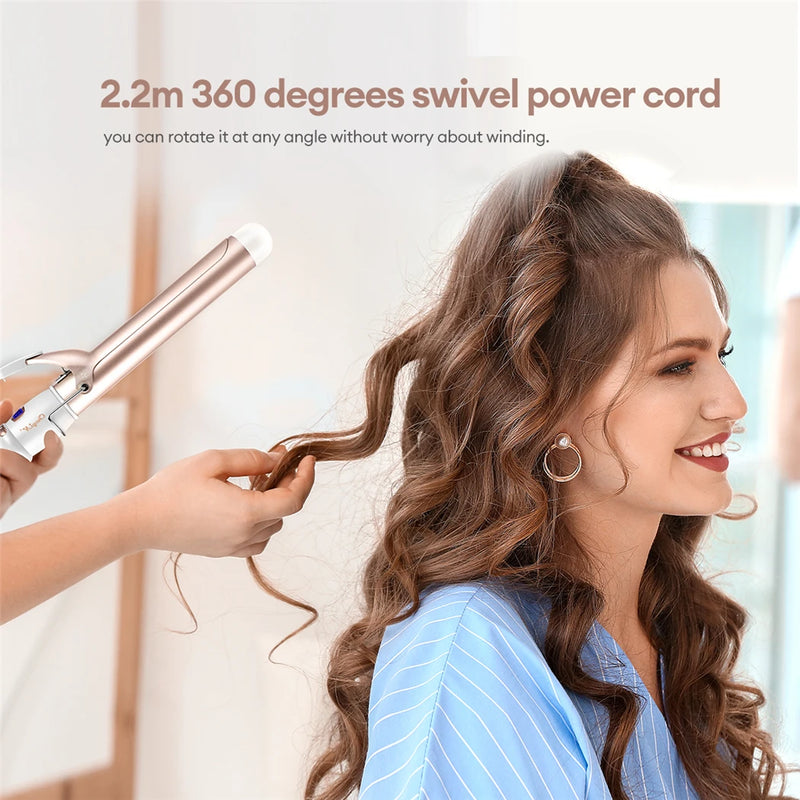 Modelador de Cabelo Elétrico Profissional 32mm/38mm – Ferramenta de Cerâmica com Temperatura Ajustável para Mulheres